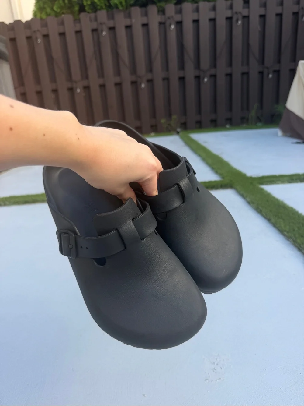 Birkenstock Black Slip-On Clog Sandals with Buckle